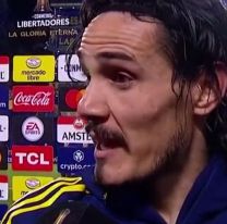 Cavani sacado con un periodista después del partido: "¿Te parece?"