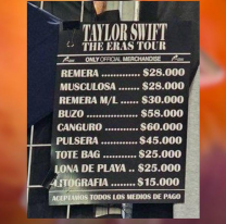 Se le fue la empatía, sorpresa por los precios del "merch" de Taylor Swift que llega al país