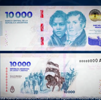 El Banco Central presentó el nuevo billete de $10.000: hoy sale a la calle