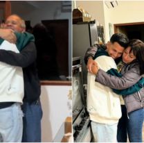 Jujeño volvió a su casa después de dos años y sorprendió a toda su familia