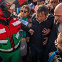 Así fue el momento en el que el papá de Loan se descompensó durante la marcha