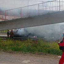 Urgente: se incendia un auto en la ruta 1