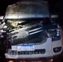 Terrible accidente en Ruta 34: camioneta le dio a una vaca y casi no la cuenta