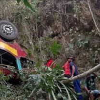 Volcó un micro en plena ruta y cayó al precipicio: 17 muertos y 30 heridos