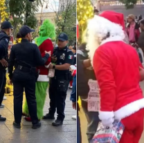 Detuvieron al Grinch y a Papá Noel en pleno centro, se agarraron a las piñas