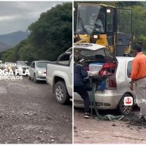 La crecida del río casi arrastra a un auto con toda una familia en la Ruta 33