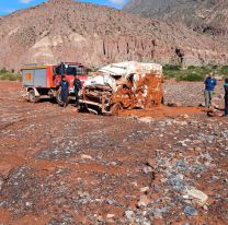 Ambulancia destruida por un alud en la ruta 68