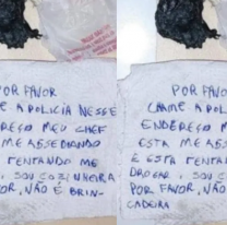 "Mi jefe me acosa y trata de drogarme", el mensaje de auxilio escrito en una servilleta