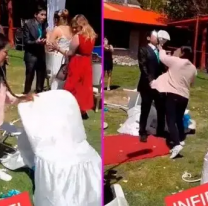 Descubrió a su novio casándose con otra y destrozó todo. HAY VIDEO