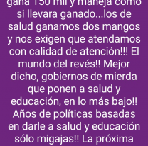 "La próxima pandemia que atiendan los bancarios y choferes", el descargo de una enfermera