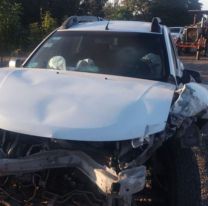 Brutal choque en la ruta 66: Una camioneta chocó contra un tractor